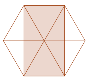 Solución: Descomponiendo el hexágono en seis triángulos equiláteros, puede observaser