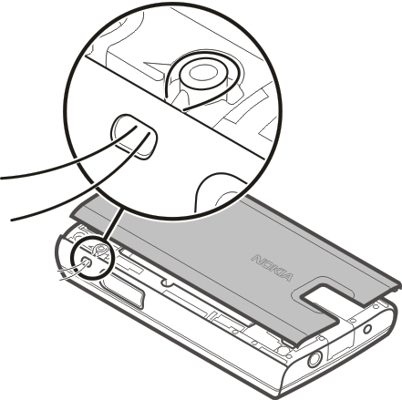 Pasos iniciales 13 Abra la cubierta del conector USB y conecte el cable USB al dispositivo.