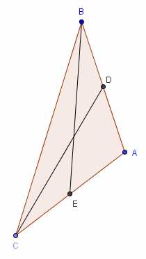 Para dejar el teorema más claro el profesor(a) explica con ayuda de una figura (triángulo isósceles construido en una cartulina) lo siguiente: Si AC BC EB AD, donde EB y AD son las transversales de