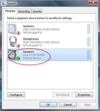 Audio USB 5 Funcionamiento del controlador (Windows Vista y Windows 7) En Windows Vista y Windows 7, se puede ver el botón Panel de control de sonido.