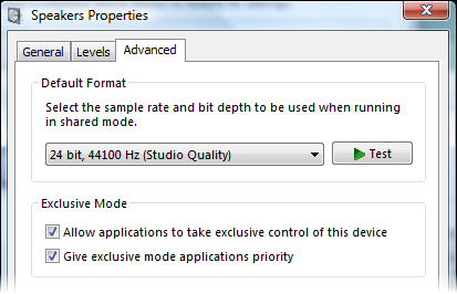Audio USB Panel de control de Windows Vista/7> Sonido> Propiedades Ficha Opciones Avanzadas 6 Ajustes del controlador ASIO ASIO Client: Si estás ejecutando un programa de audio que utiliza el POD