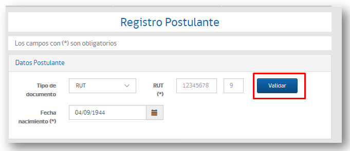 Opción para acceder a registrarse en la plataforma El link Regístrese dirige directamente a la página de registro de trabajadores.