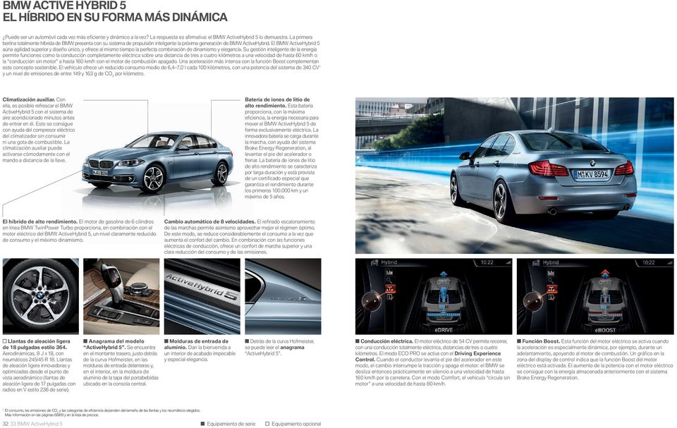 El BMW ActiveHybrid aúna agilidad superior y diseño único, y ofrece al mismo tiempo la perfecta combinación de dinamismo y elegancia.
