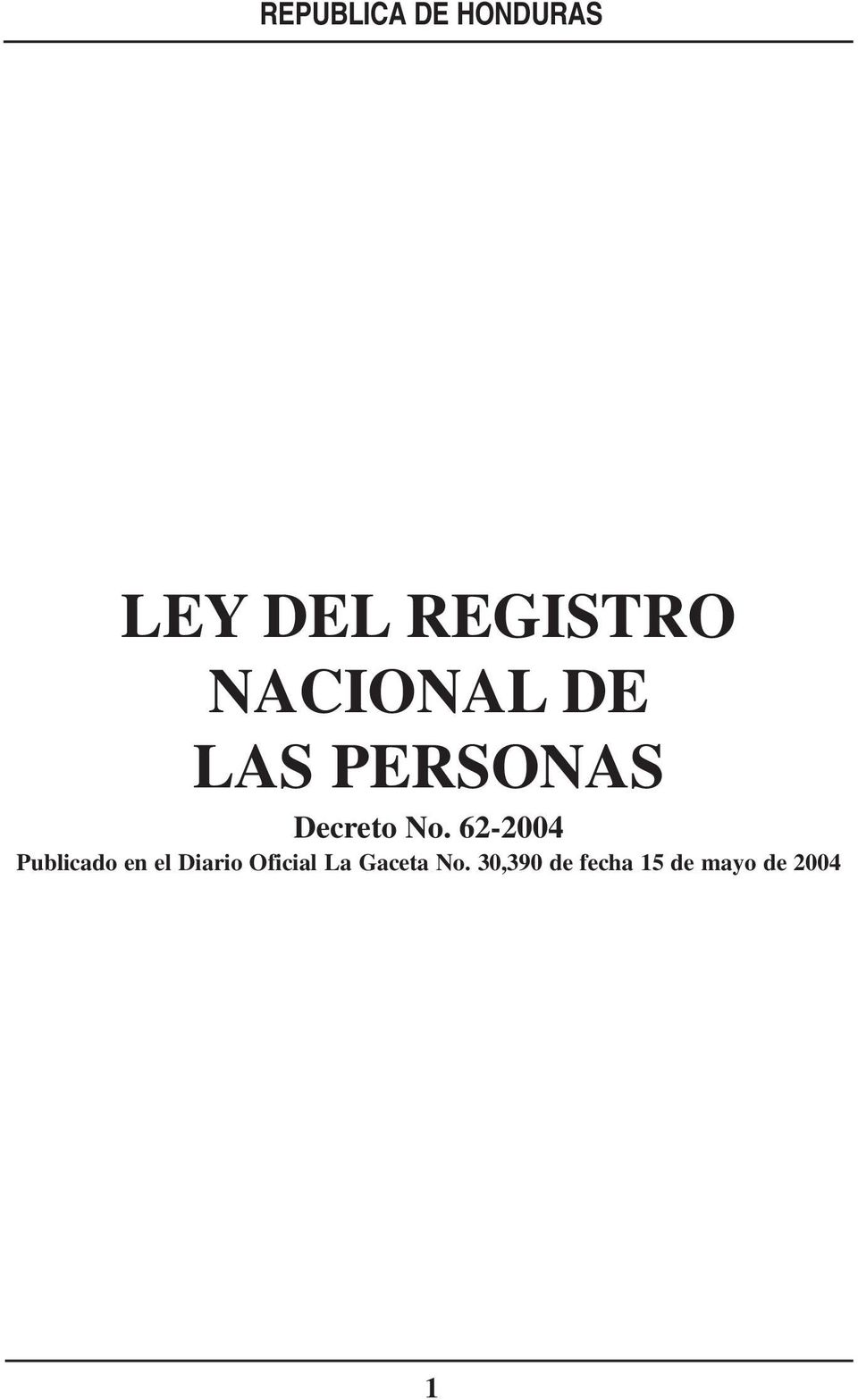62-2004 Publicado en el Diario Oficial La