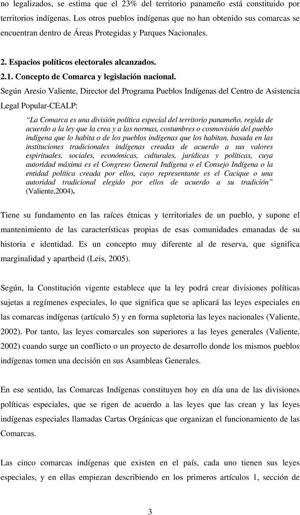 Concepto de Comarca y legislación nacional.