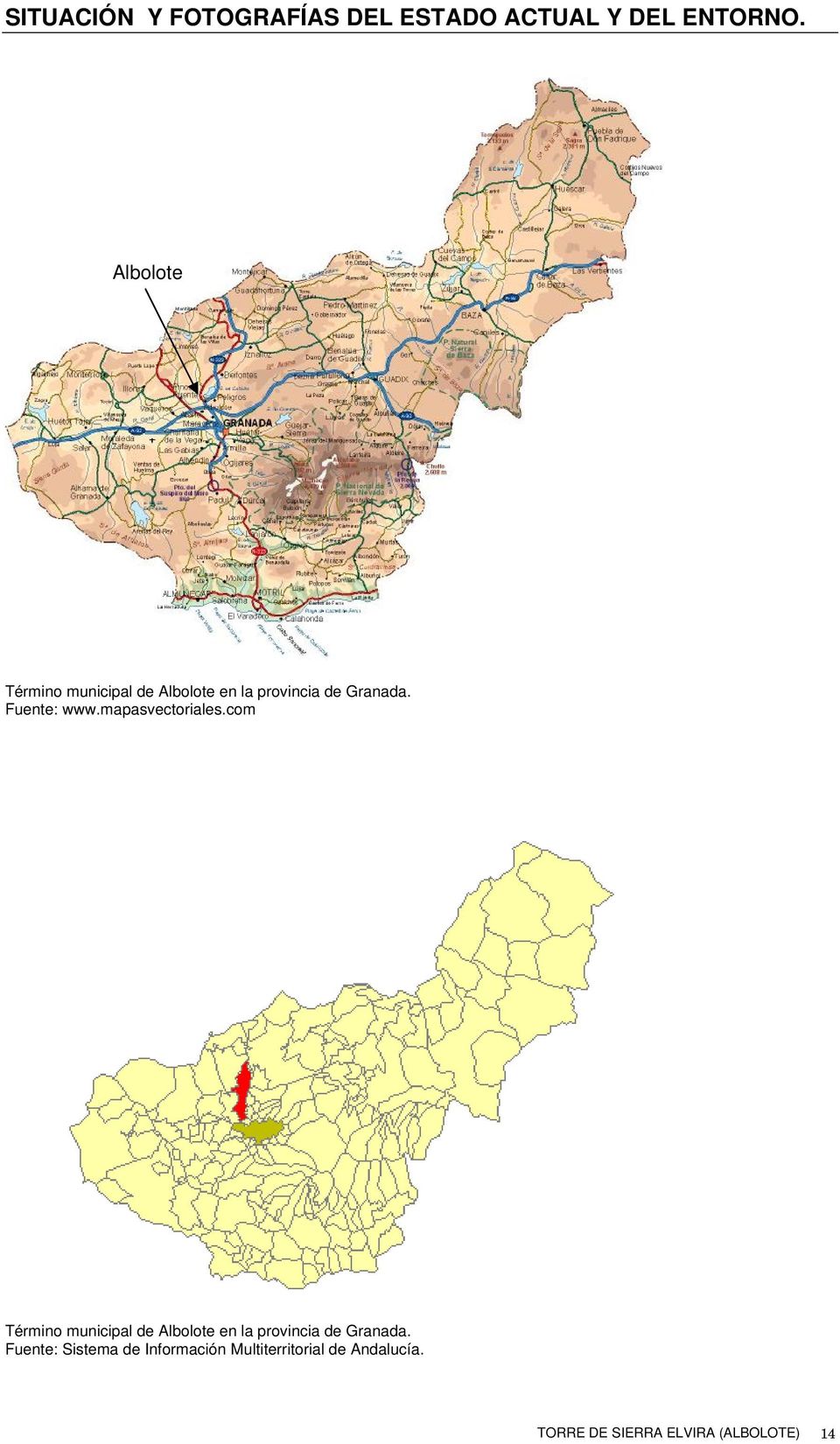 mapasvectoriales.com Término municipal de Albolote en la provincia de Granada.