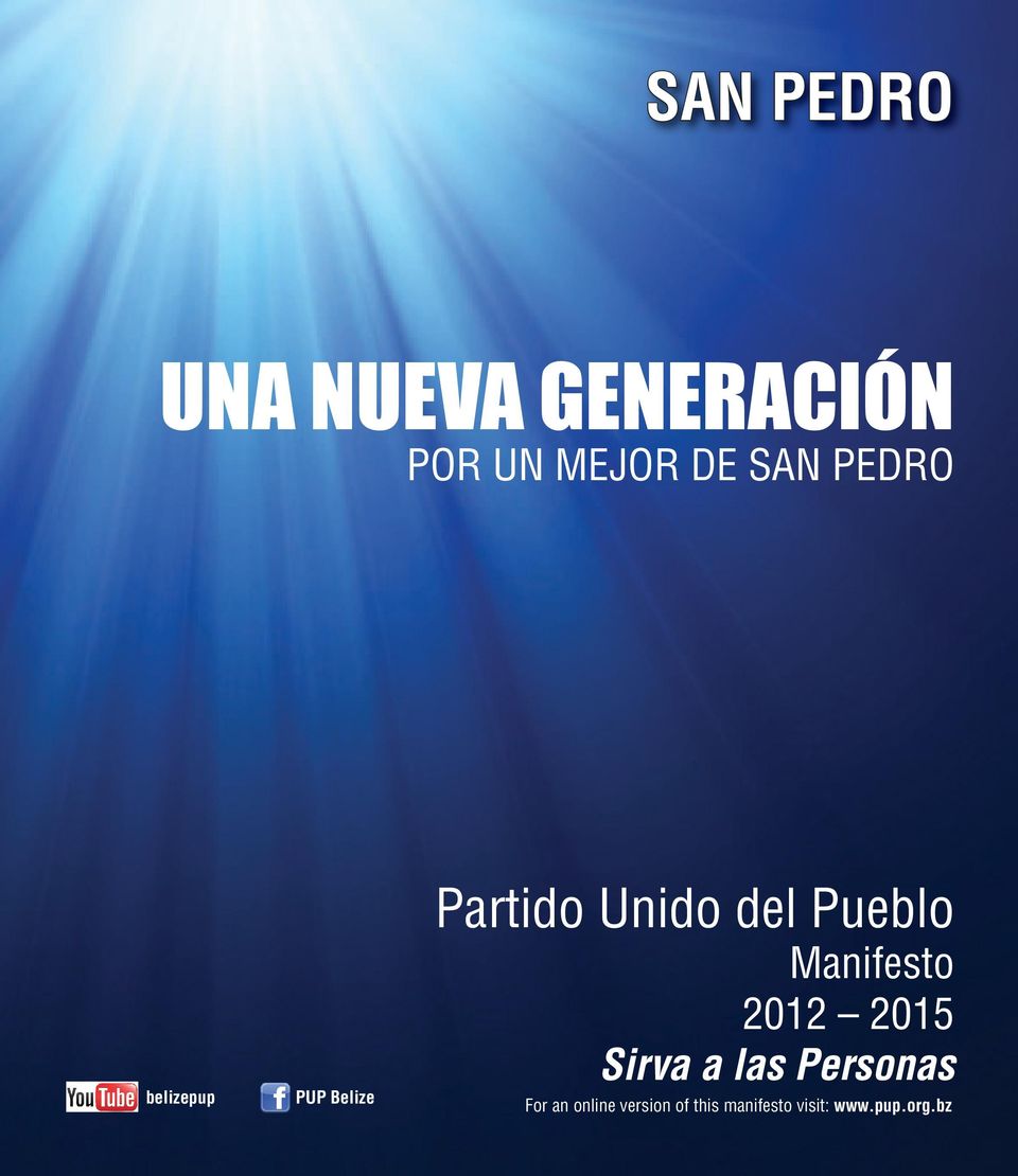 Manifesto 2012 2015 Sirva a las Personas For an