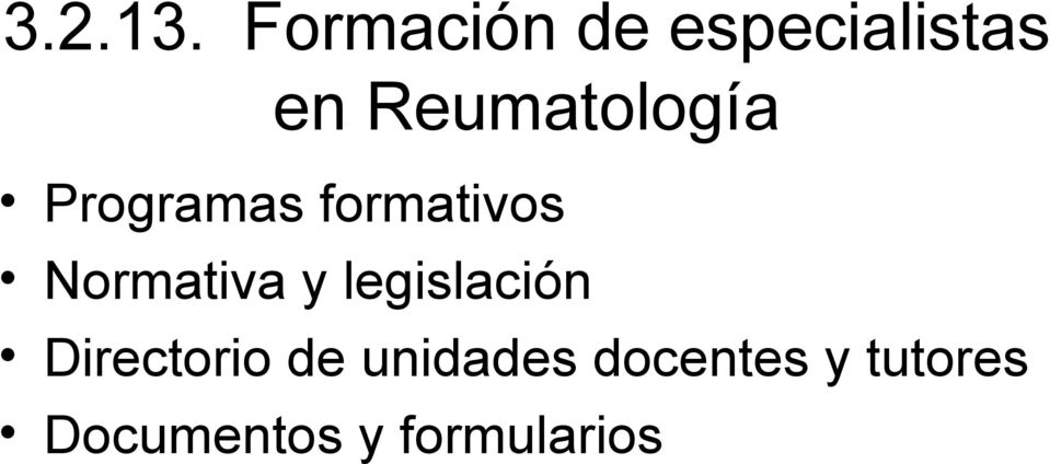 Reumatología Programas formativos