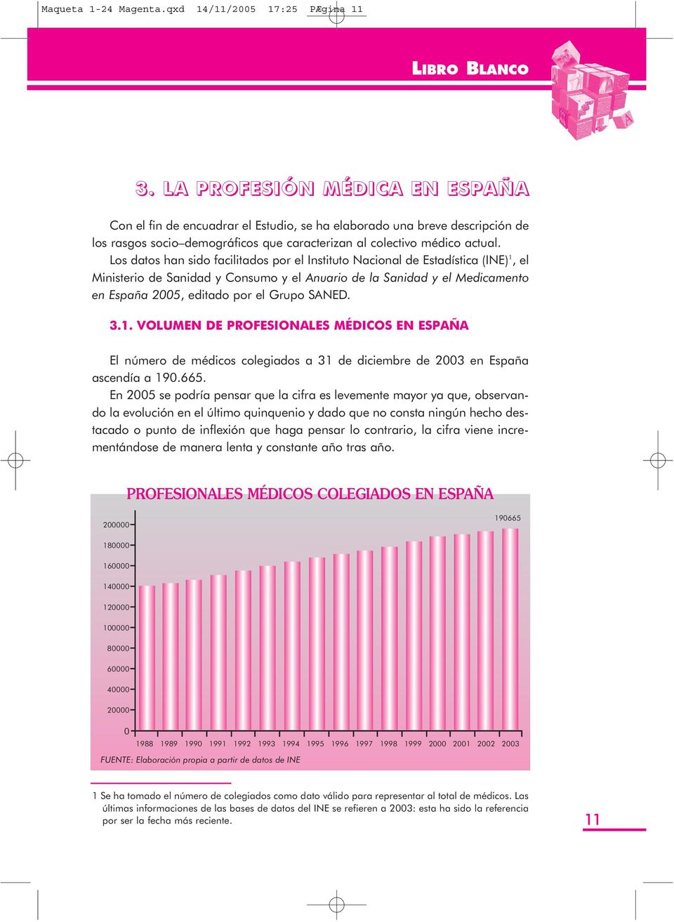 Los datos han sido facilitados por el Instituto Nacional de Estadística (INE)1, el Ministerio de Sanidad y Consumo y el Anuario de la Sanidad y el Medicamento en España 2005, editado por el Grupo