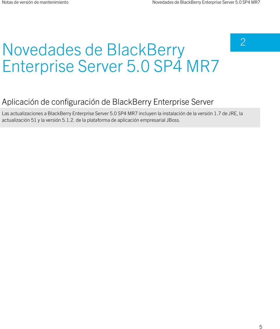 actualizaciones a BlackBerry Enterprise Server 5.