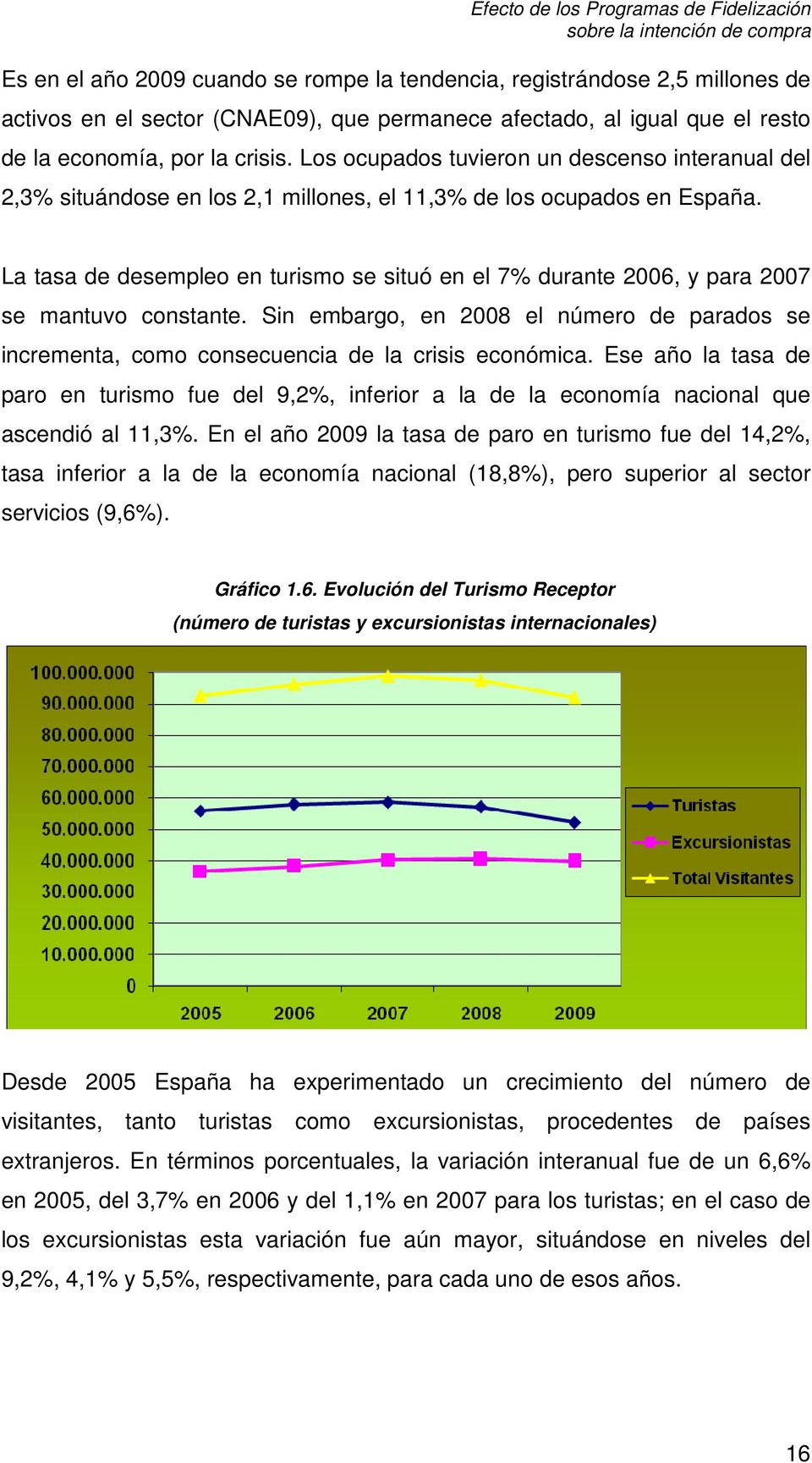 La tasa de desempleo en turismo se situó en el 7% durante 2006, y para 2007 se mantuvo constante. Sin embargo, en 2008 el número de parados se incrementa, como consecuencia de la crisis económica.