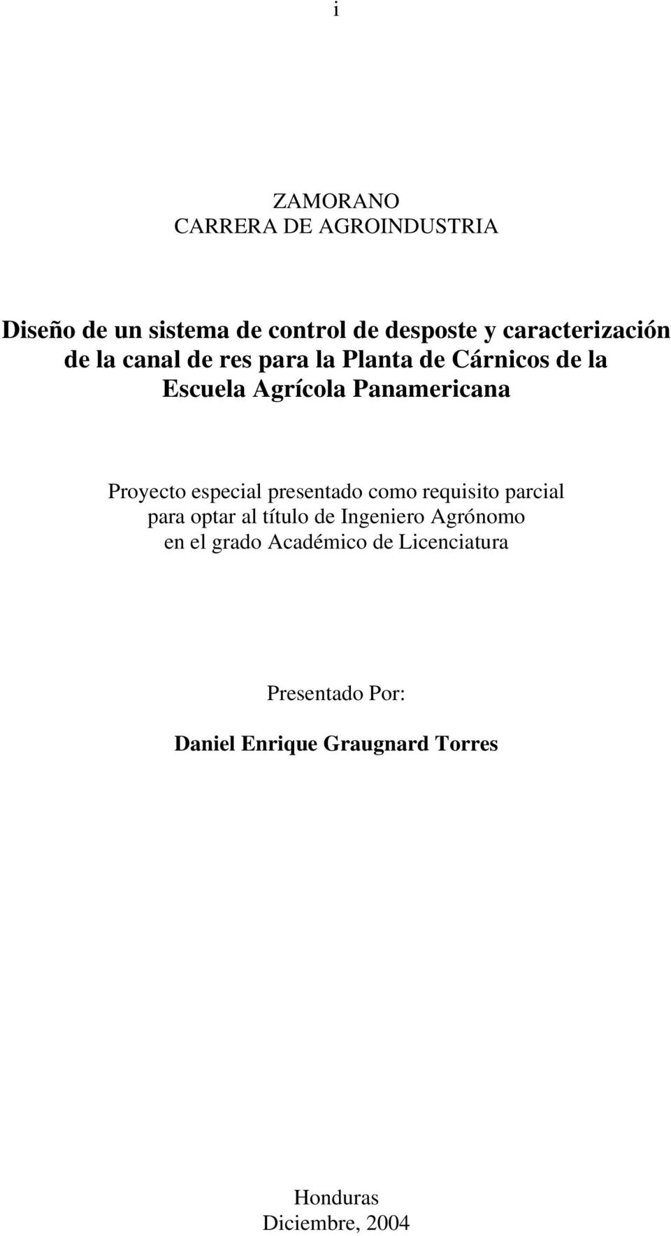Panamericana Proyecto especial presentado como requisito parcial para optar al título de