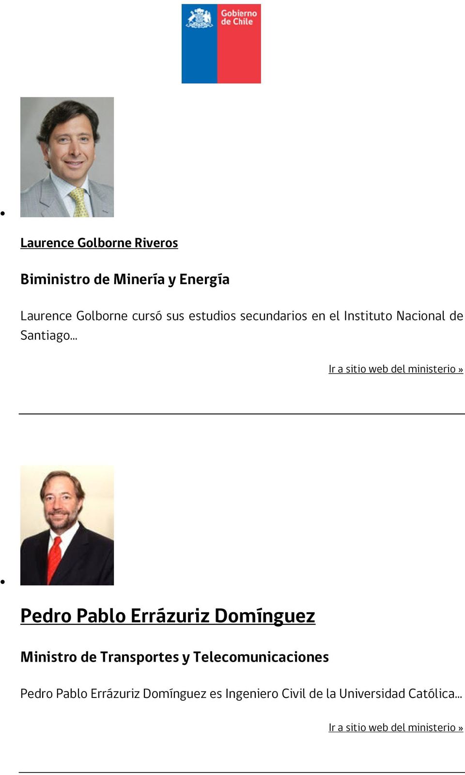 Santiago Pedro Pablo Errázuriz Domínguez Ministro de Transportes y
