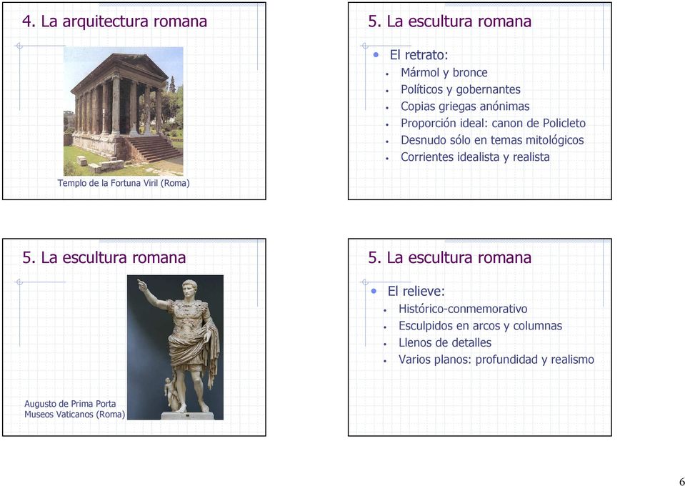 Viril (Roma) 5. La escultura romana 5.
