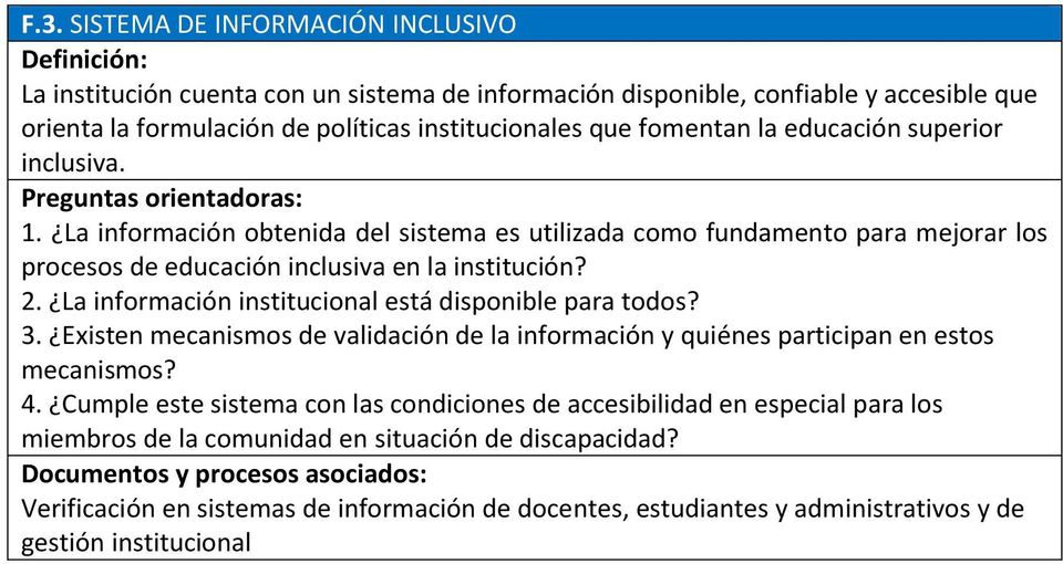 La información institucional está disponible para todos? 3. Existen mecanismos de validación de la información y quiénes participan en estos mecanismos? 4.