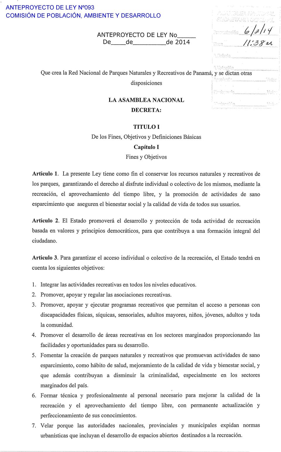 Fines y Objetivos Articulo 1.