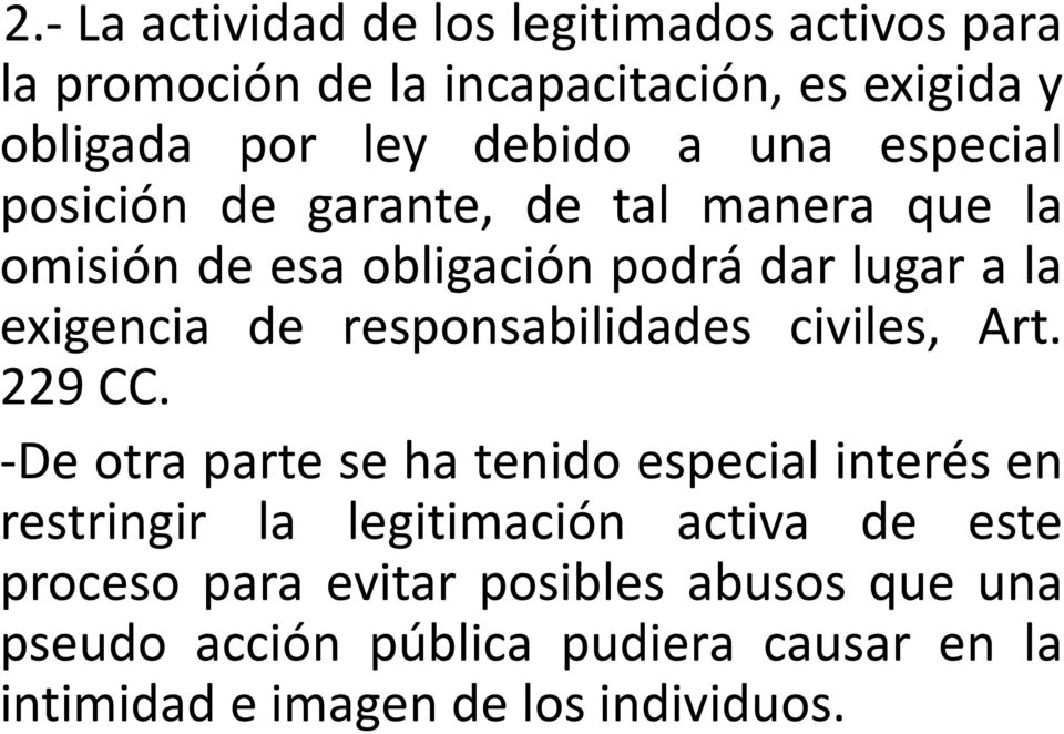 responsabilidades civiles, Art. 229 CC.
