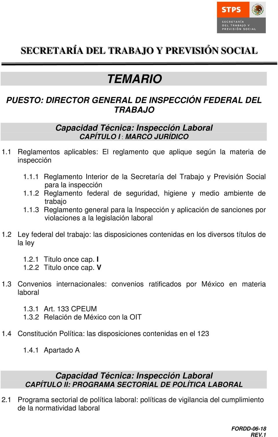 1.3 Reglamento general para la Inspección y aplicación de sanciones por violaciones a la legislación laboral 1.