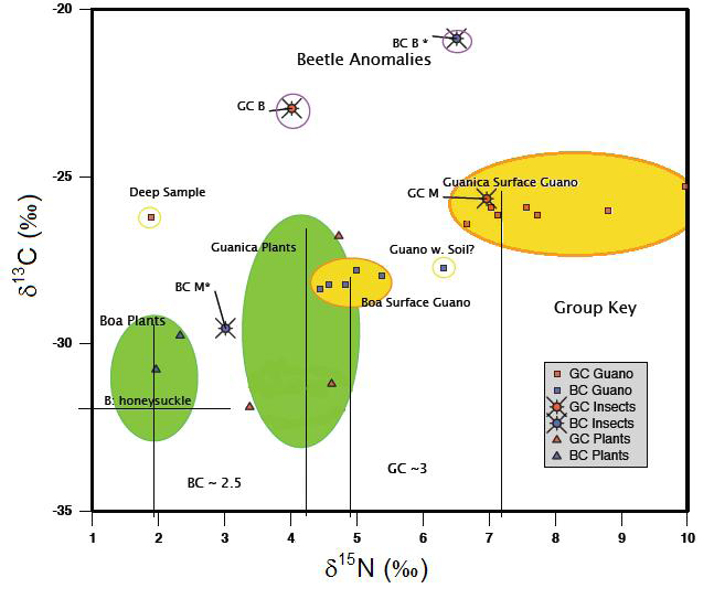 Isotopic trends in bat guano 31 Figure 3.