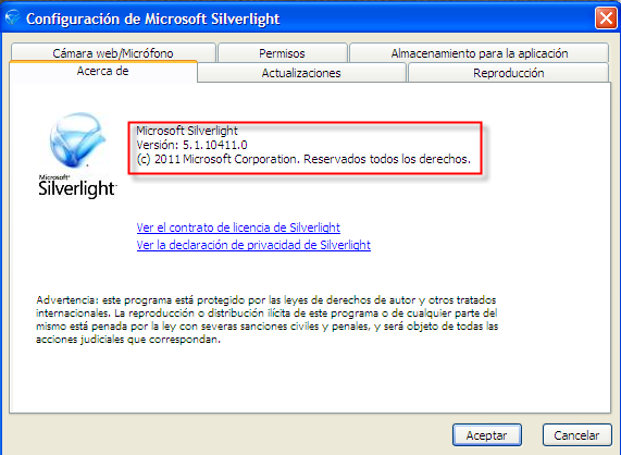 1. Prerequisitos La aplicación de Gestión documental necesita del PlugIn Microsoft Silverlight 5.0 para su correcto funcionamiento.