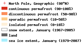 Permafrost: suelo a menor temperatura que la del congelamiento del agua (0 C).