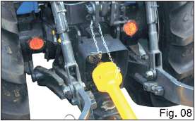 Uso y Mantenimiento Tractores y Pulverizadoras Acoplamiento de cardán 3-Prenda las cadenas de forma que permitan la articulación de