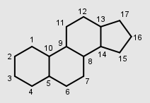 ESTEROIDES Los compuestos que se encuentran en forma natural así como sus analogos sintéticos, que se basan en el esqueleto del ciclopentano[a)fenantreno, parcial o completamente hidrogenado; es