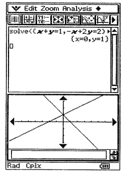 Funcions polinòmiques, racionals i irracionals ) (Valor absolut). Resol l equació: 7 utilitzant el comand solve. Després, obri la finestra de l editor de gràfics i introduï la funció y1= - 7.