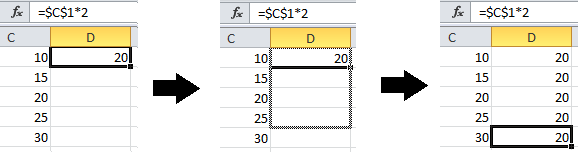 =C1*2 Samayra Niebles Velasquez - 3012578750 Si arrastramos el controlador de relleno hacia abajo, Excel copiará la fórmula y la ajustará de manera que la referencia se modifique automáticamente