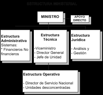 ESTRUCTURA MINISTERIAL Los Ministerios contarán con una estructura máxima integrada por: Una Dirección General de Planificación.