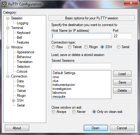 Conexión remota desde PuTTY Putty, herramienta que permite hacer conexiones vía ssh entre dos equipos, es