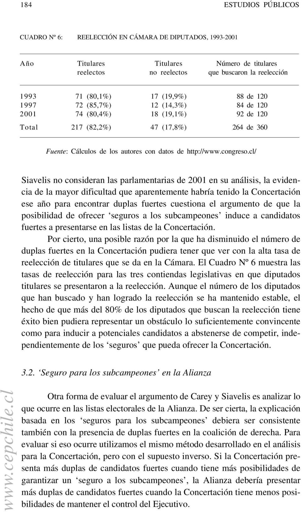 cl/ Siavelis no consideran las parlamentarias de 2001 en su análisis, la evidencia de la mayor dificultad que aparentemente habría tenido la Concertación ese año para encontrar duplas fuertes