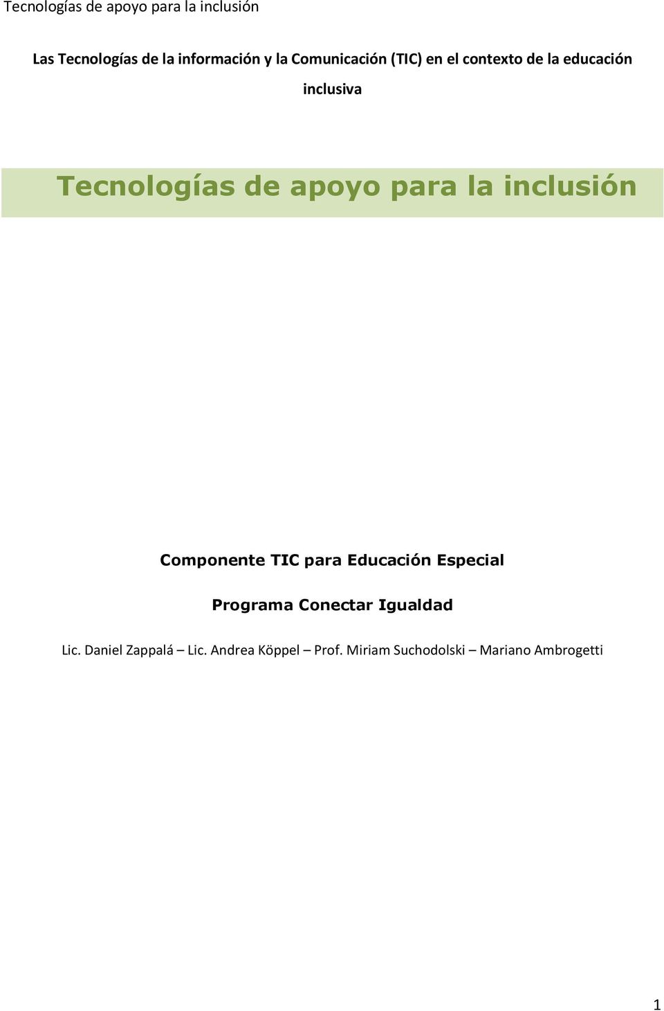 inclusión Componente TIC para Educación Especial Programa Conectar