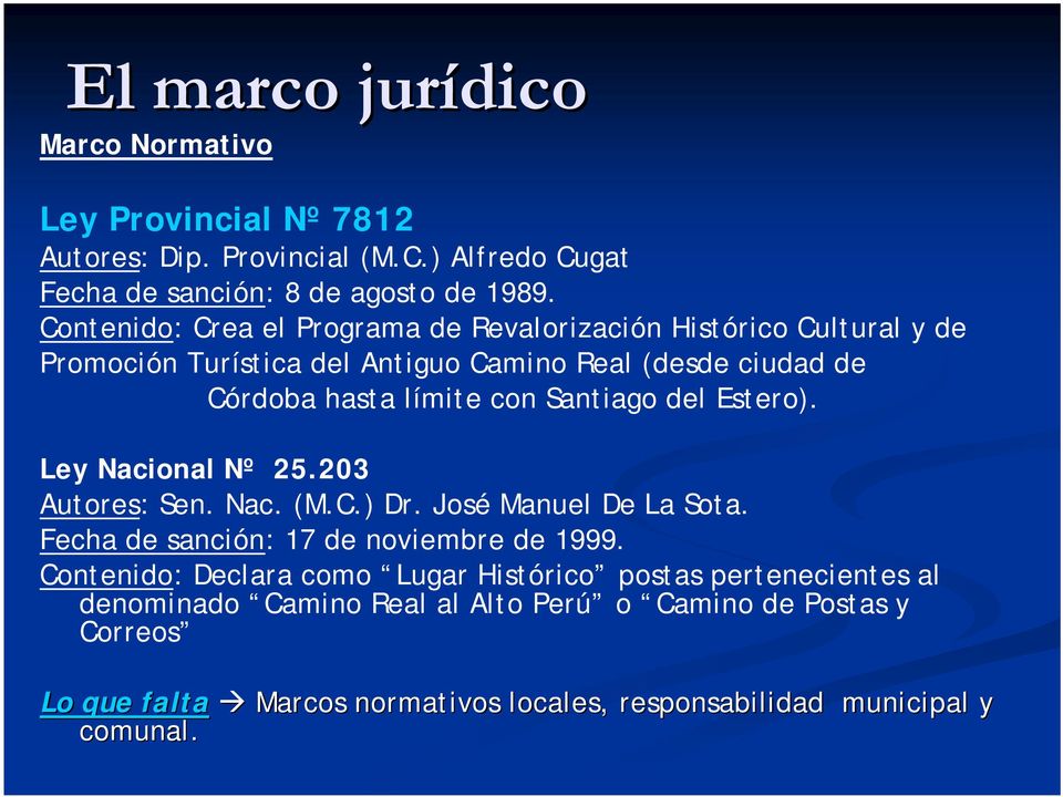 Santiago del Estero). Ley Nacional Nº 25.203 Autores: Sen. Nac. (M.C.) Dr. José Manuel De La Sota. Fecha de sanción: 17 de noviembre de 1999.