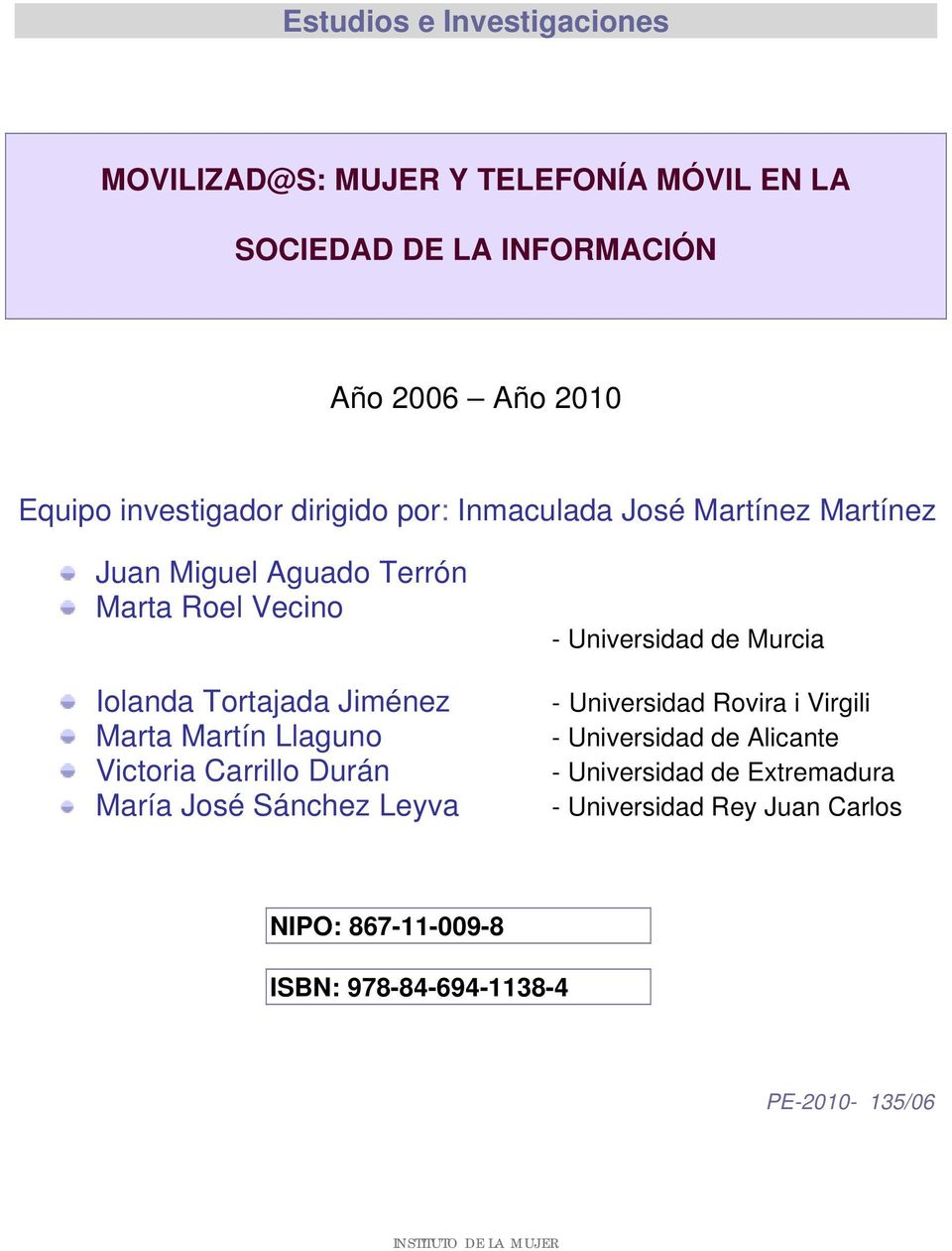 Llaguno Victoria Carrillo Durán María José Sánchez Leyva - Universidad de Murcia - Universidad Rovira i Virgili - Universidad de