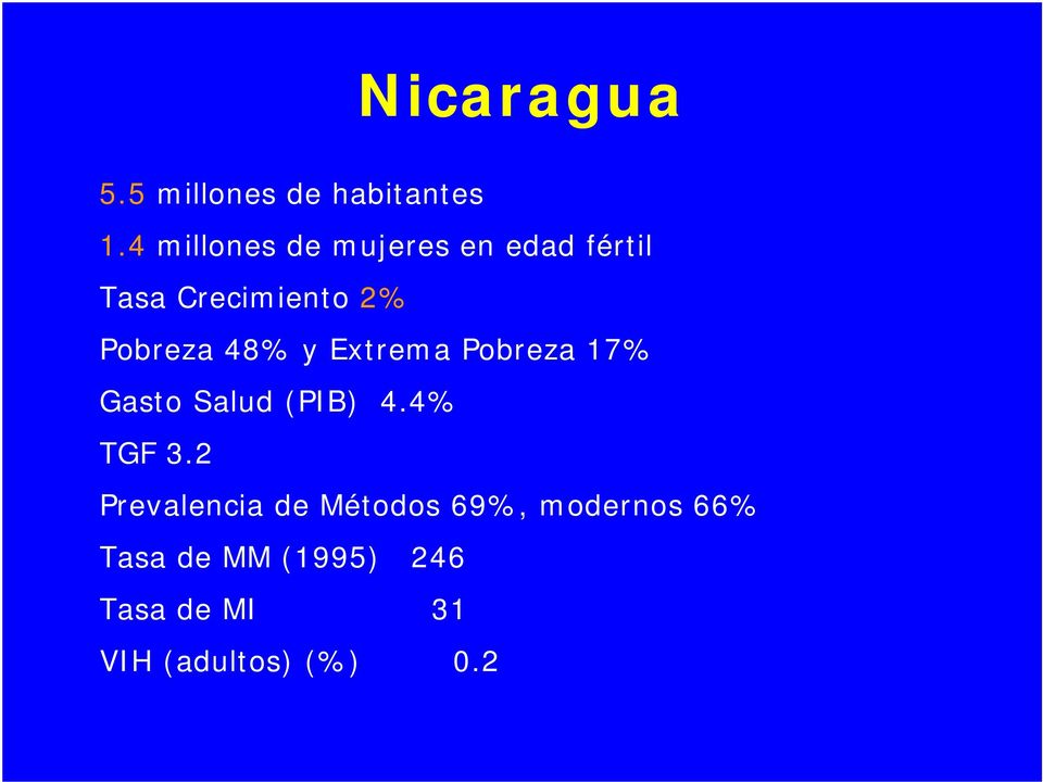 Pobreza48% y ExtremaPobreza17% Gasto Salud (PIB) 4.4% TGF 3.