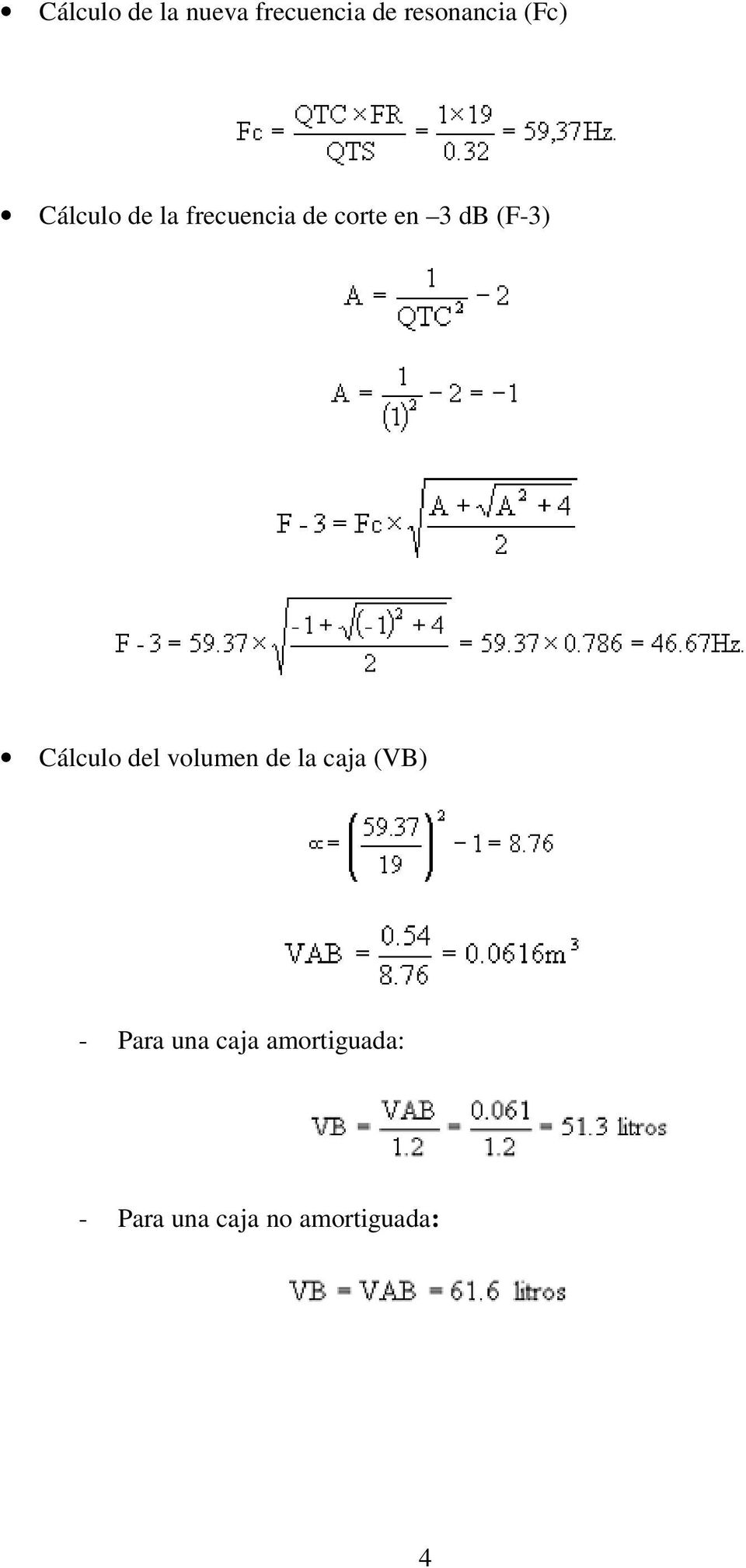 (F-3) Cálculo del volumen de la caja (VB) - Para