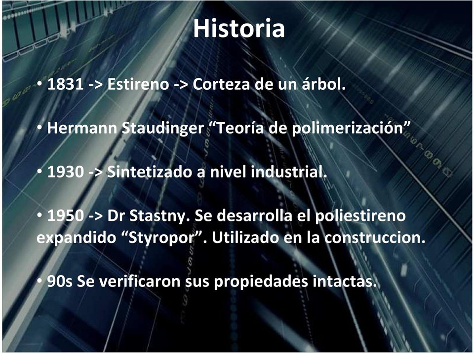 nivel industrial. 1950 -> Dr Stastny.