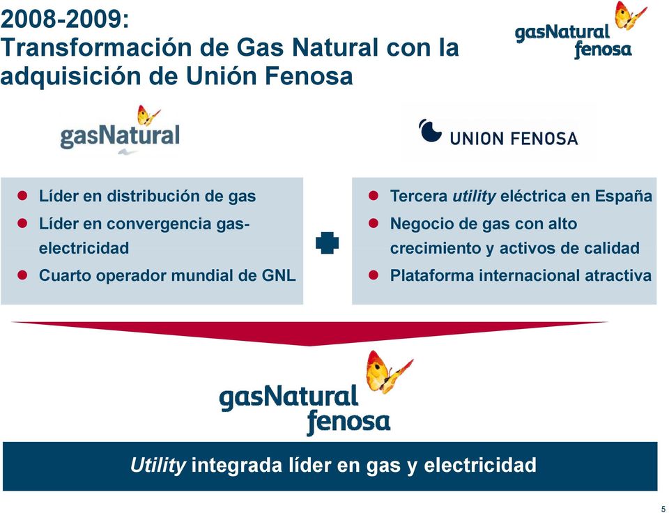 GNL Tercera utility eléctrica en España Negocio de gas con alto crecimiento y activos