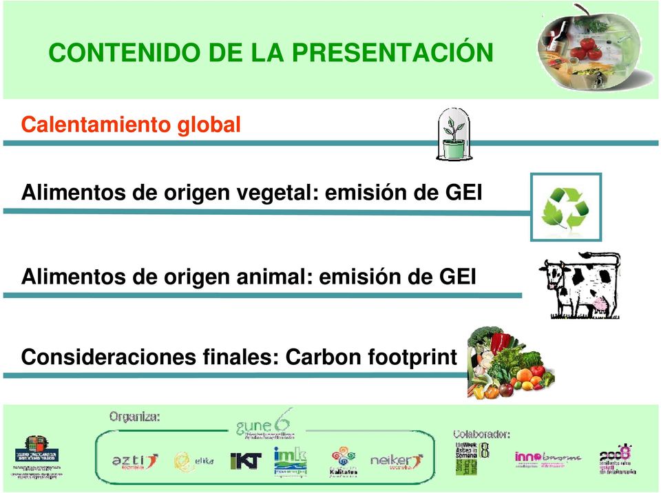 de GEI Alimentos de origen animal: emisión