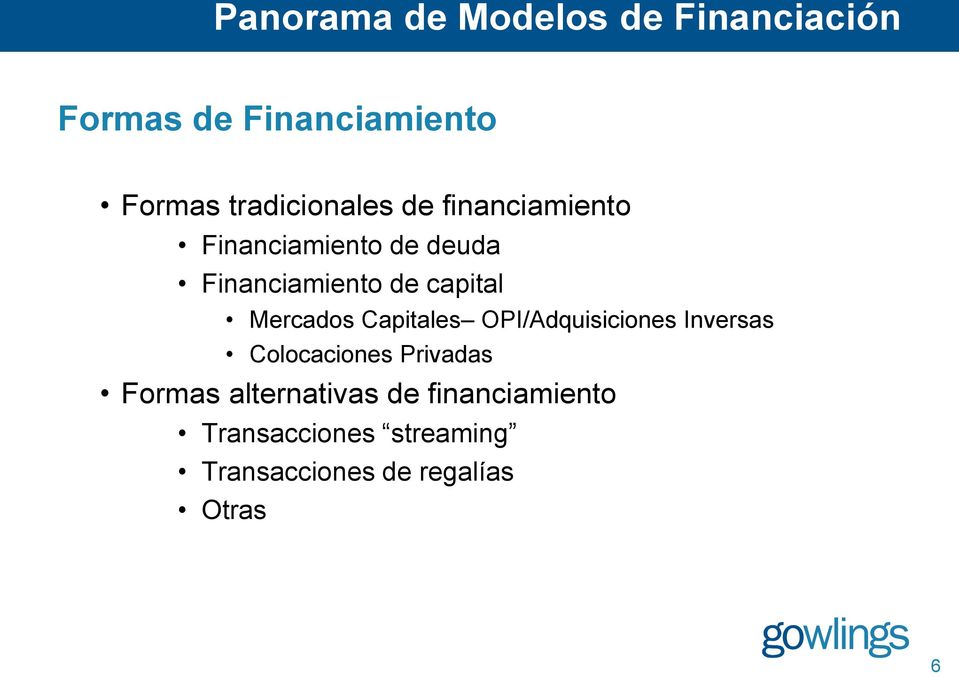capital Mercados Capitales OPI/Adquisiciones Inversas Colocaciones Privadas