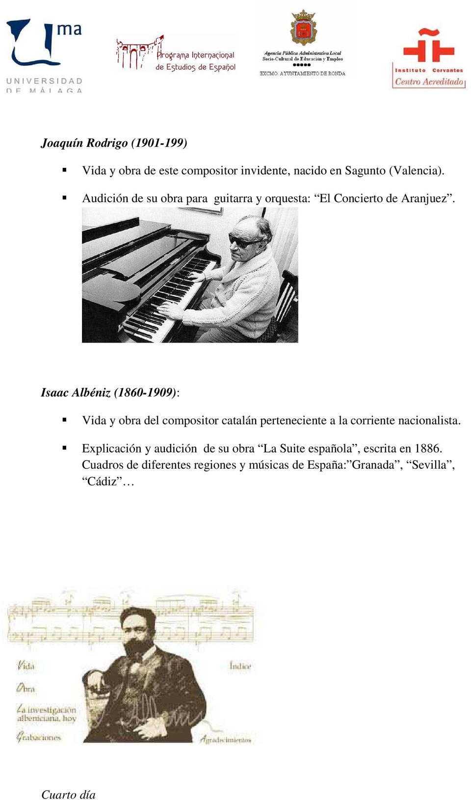 Isaac Albéniz (1860-1909): Vida y obra del compositor catalán perteneciente a la corriente nacionalista.