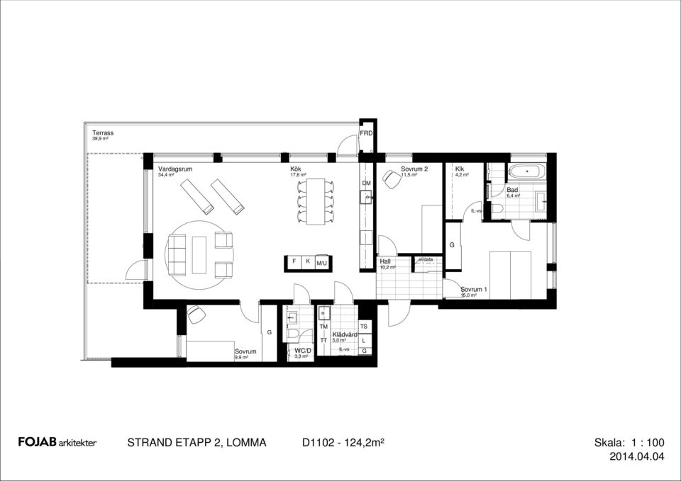 m² 6,4 m² Hall 10,2 m² 1 Sovrum