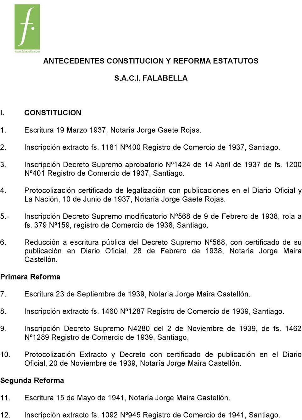 Protocolización certificado de legalización con publicaciones en el Diario Oficial y La Nación, 10 de Junio de 1937, Notaría Jorge Gaete Rojas. 5.
