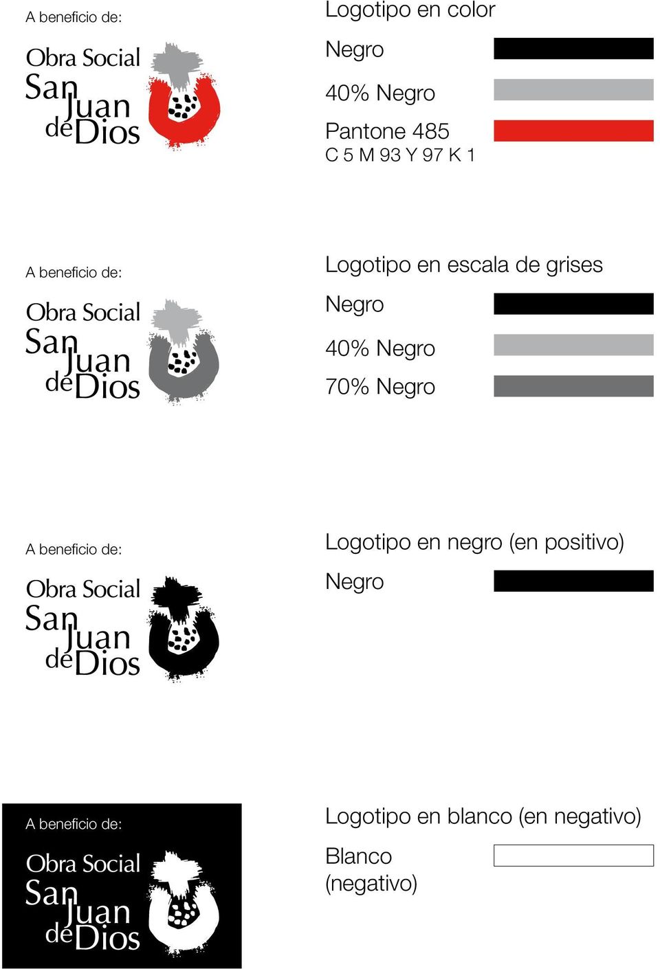 Negro 70% Negro A beneficio de: Logotipo en negro (en positivo)