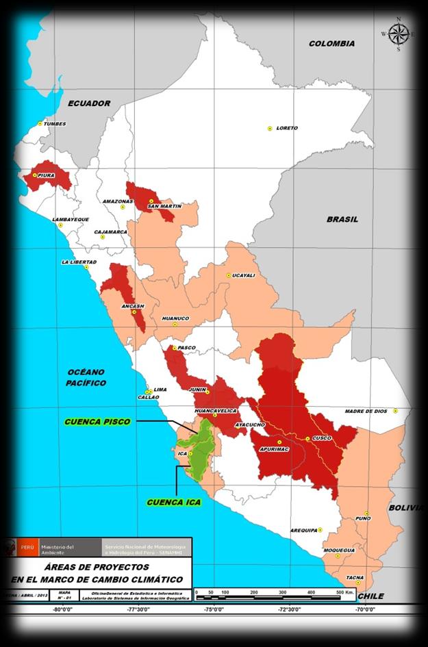 2003 - Actualmente SENAMHI: Generación de estudios de Escenarios de Cambio Climático Estrategia regional de cambio climático Región Piura Escenarios Climáticos 9 Regiones MINAM 2013 Escenarios