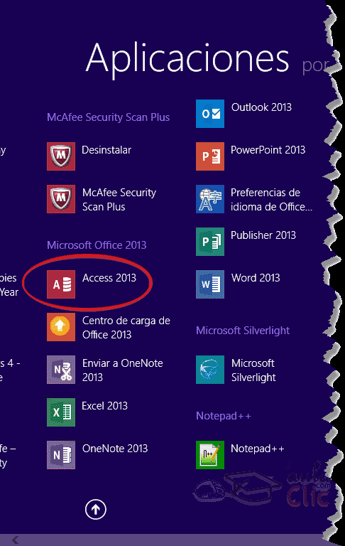 1.3 Arrancar y cerrar Access 2013 Veamos las formas básicas de iniciar Access 2013: Desde el botón Inicio de Windows 8, situado normalmente en la esquina inferior izquierda de la pantalla.