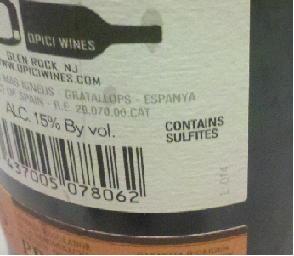 International Organization of Vine and Wine (OIV): 150-400 mg/l total SO 2 - European Union (maximum levels of sulphites tolerated in wines)*