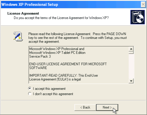 Sistema operativo Windows XP Instalación de Microsoft Windows XP Si se configura con un sistema operativo, la instalación inicial del sistema operativo toma aproximadamente 5 a 10 minutos.