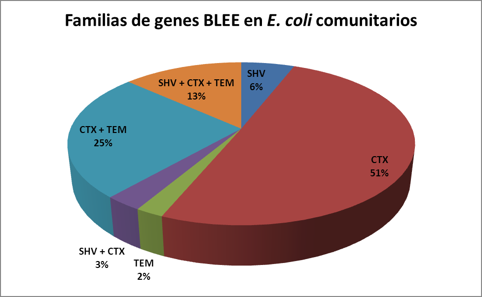E. coli productores de BLEE en los aislamientos hospitalarios En las E.